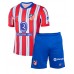 Camisa de Futebol Atletico Madrid Angel Correa #10 Equipamento Principal Infantil 2024-25 Manga Curta (+ Calças curtas)